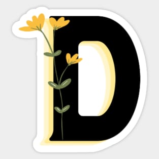 D Floral Monogram Sticker